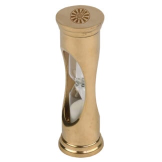 Timeglas i messing med logo